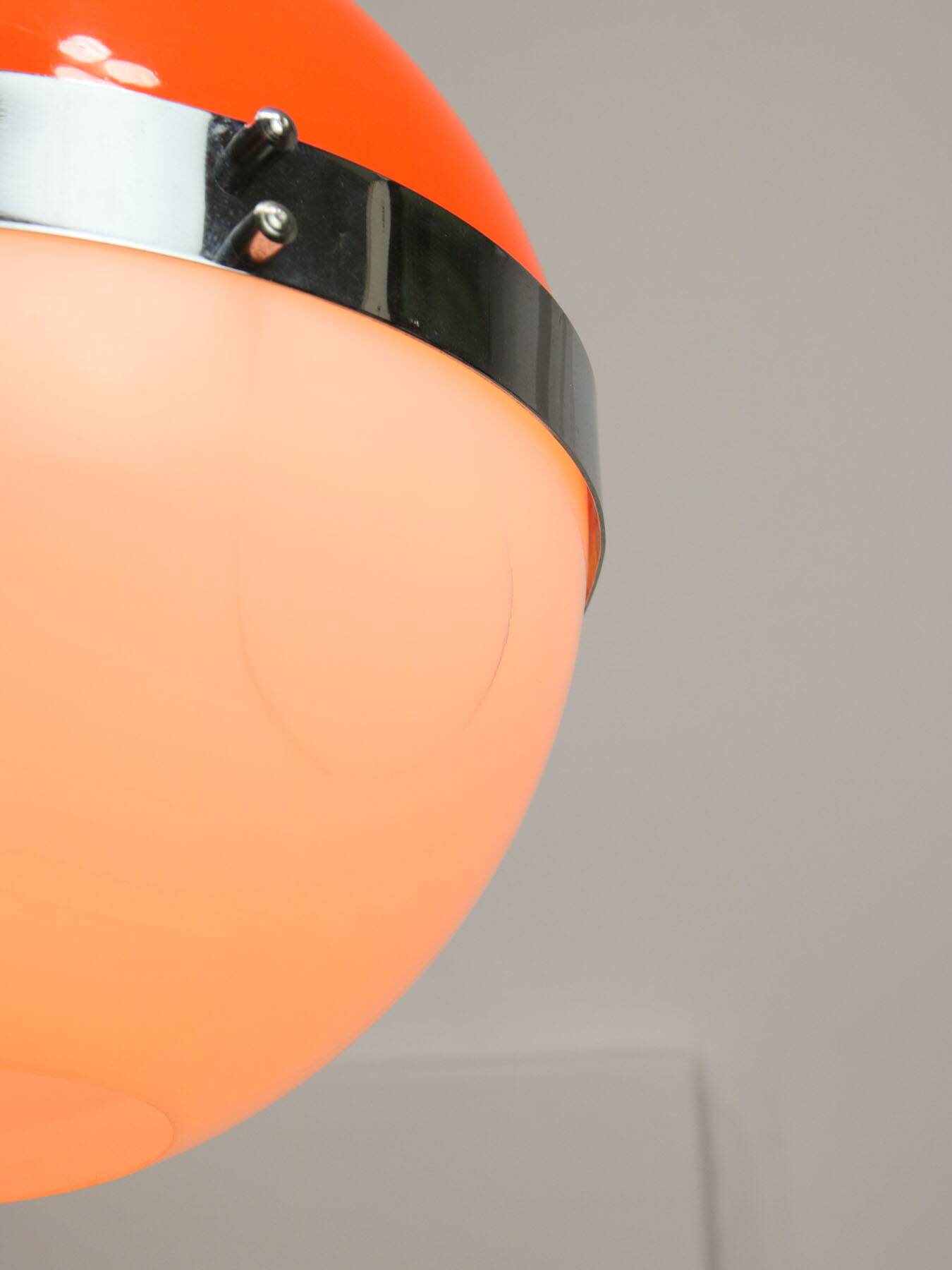 Space Age Italian Orange Pendant Lamps, Set of 2