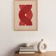 abstract painting on paper - red "waves" painting by Eawy