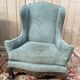 Pair of wingback armchairs in George III style – Carved wood – 18th century.