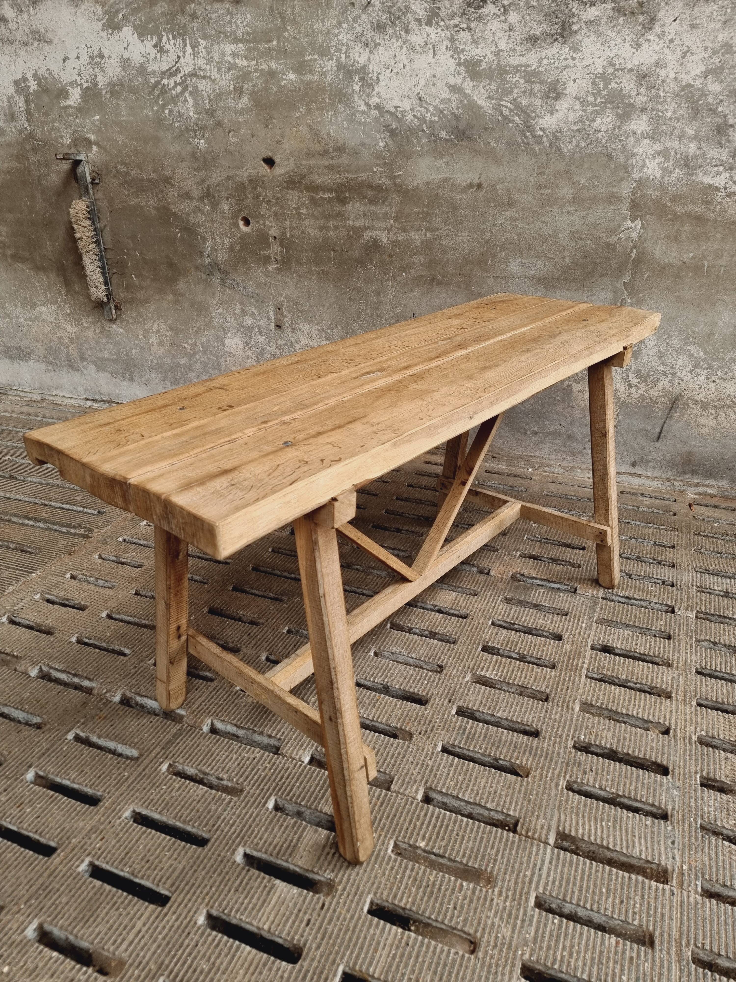 Old work table kitchen island bar table oak