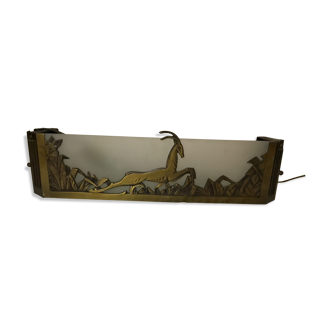 Applique art déco bronze et verre année 30-40