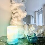 Vintage blue blown glass lamp 90