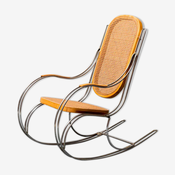 Rocking-chair en acier vienne 70s vintage