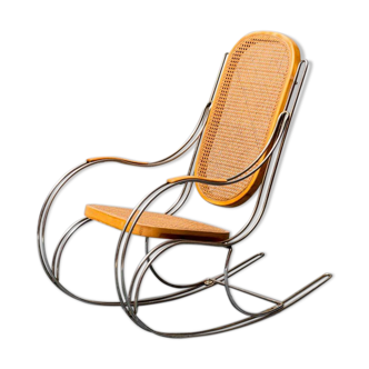 Rocking-chair en acier vienne 70s vintage