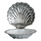 Antique shell butter dish in white glass and metal