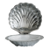 Antique shell butter dish in white glass and metal