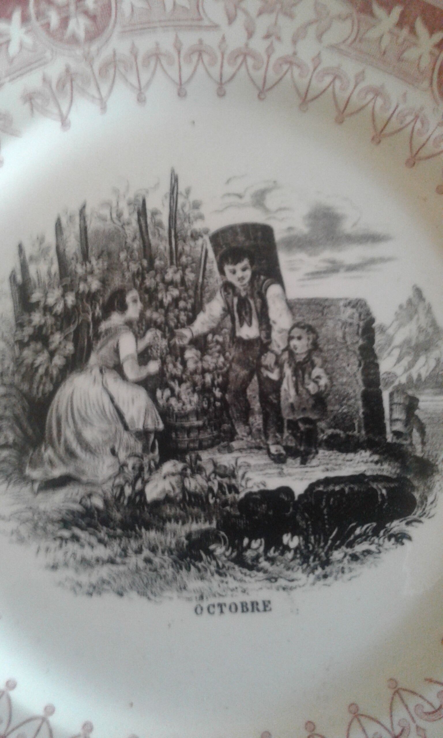 Set of ten plates Sarreguemines theme Field and seasons