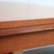 1960s table with teak veneer and glass top + extensions