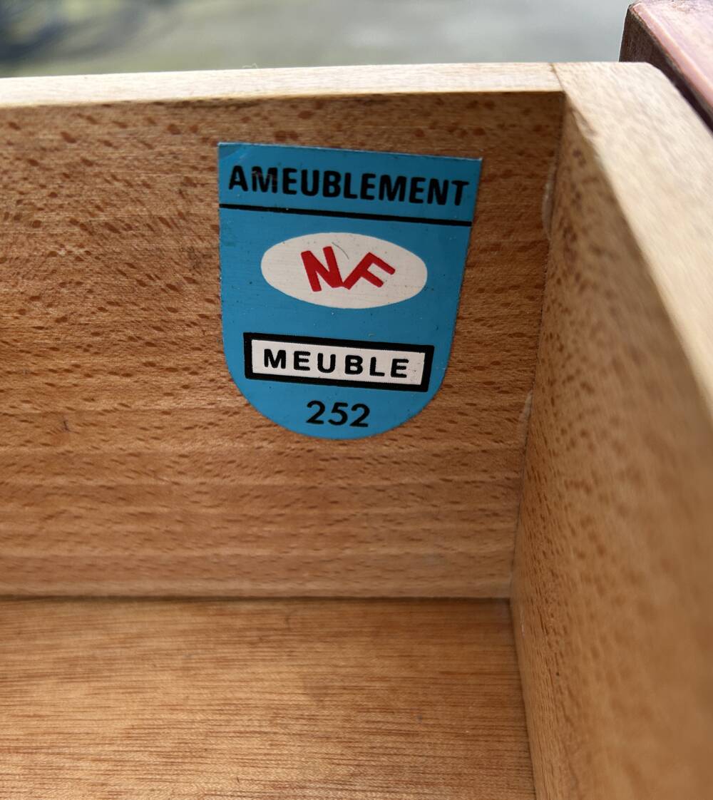 Vintage dressing table, marquetry, 50s / 60s