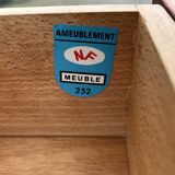 Vintage dressing table, marquetry, 50s / 60s