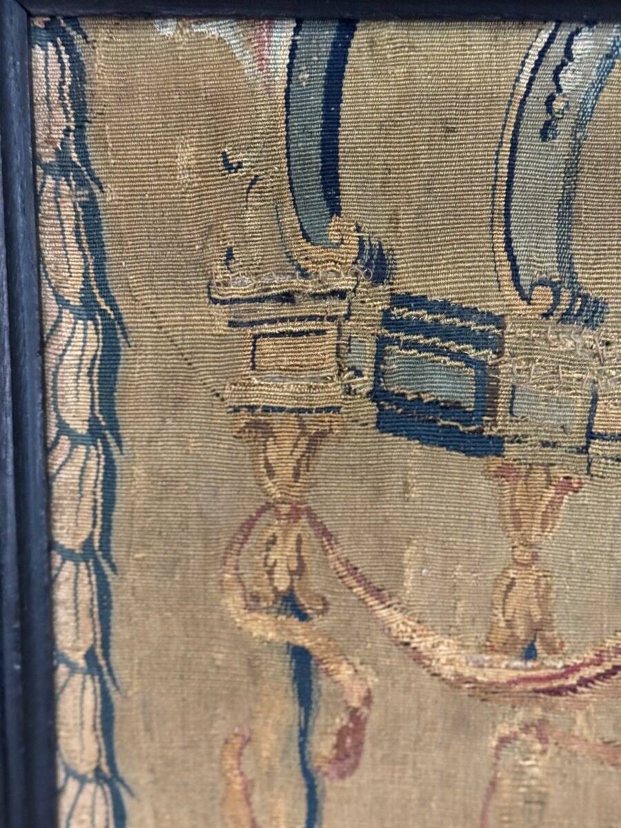 Wool And Silk Tapestry, Young Woman Under A Canopy, 18th Century