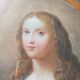 Ancient painting on glass depicting a female figure XVlll century