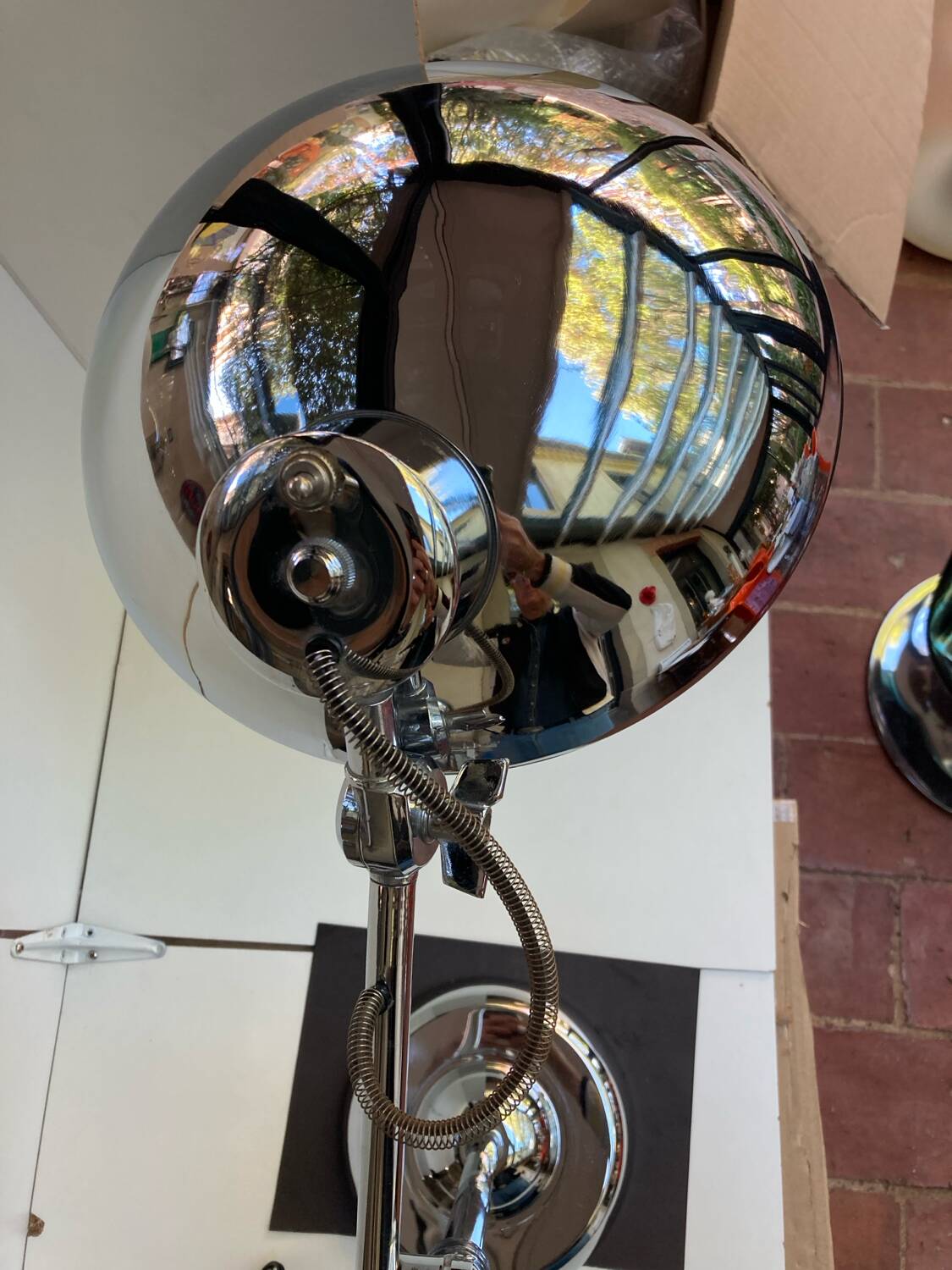 Vintage 90s chrome articulated interior lamp