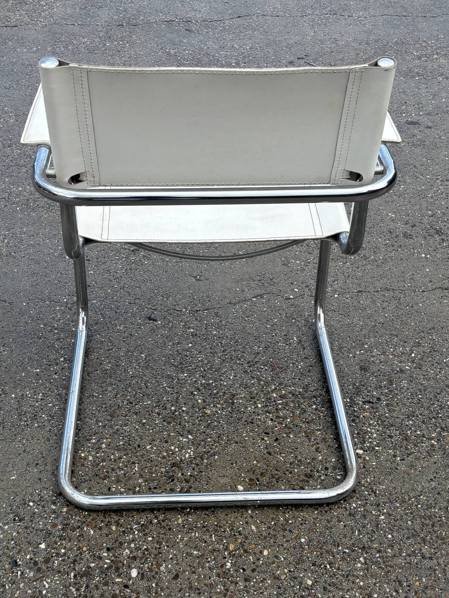 Set of 4 dining chairs in white, S34 Mart Stam/Marcel Breuer style Italy
