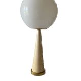 Conic parchment and brass table lamp, France 1960