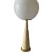 Conic parchment and brass table lamp, France 1960