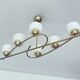 Large Vintage Glass Brass Pendant Light