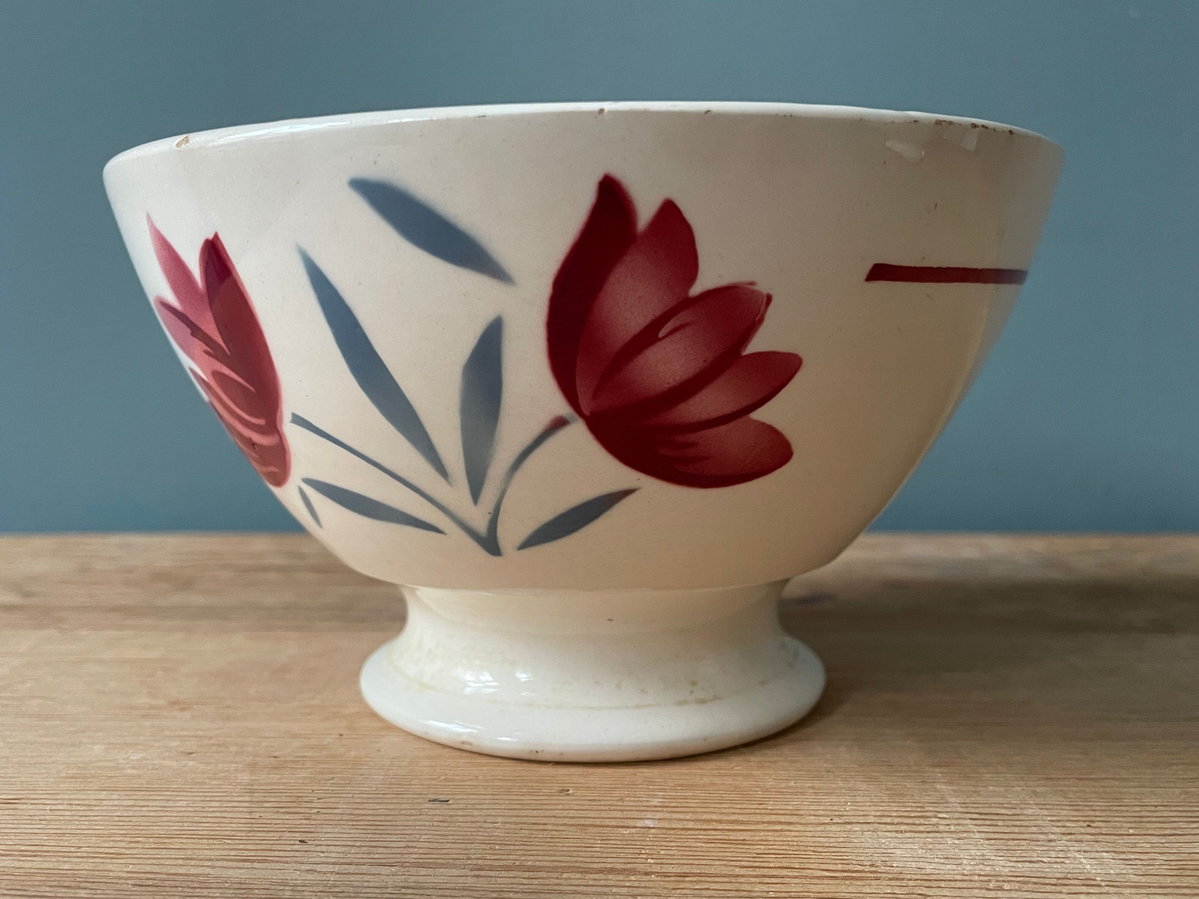 Set of 5 vintage badonviller earthenware bowls