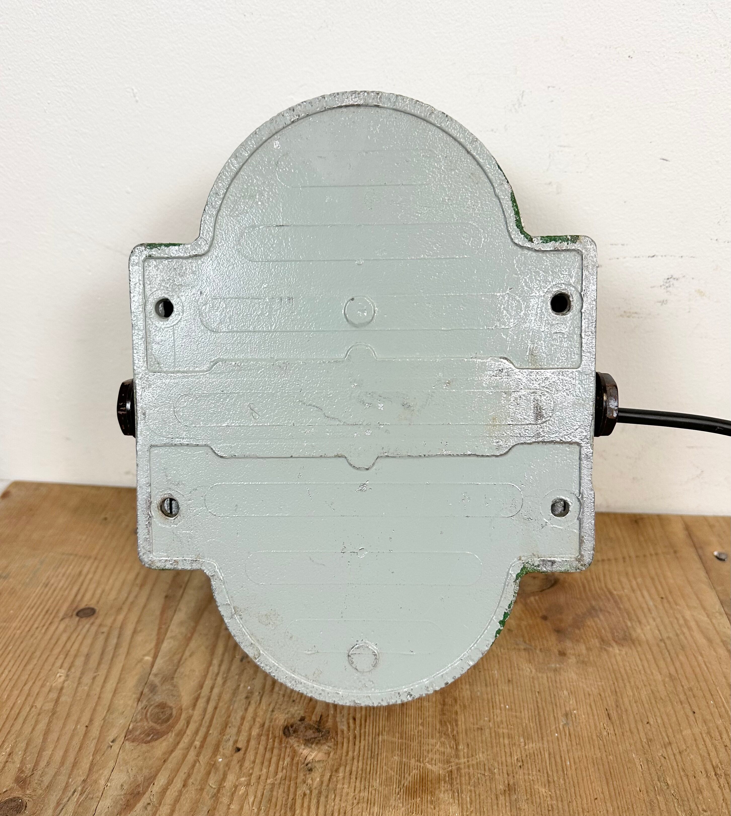 Industrial Cast Aluminium Wall Light with Milk Glass from Elektrosvit, 1970s