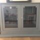 Vintage wooden cupboard and porcelain lock