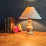 Vintage Table Lamp in Sculpted Alabaster – Base in Natural Stone
