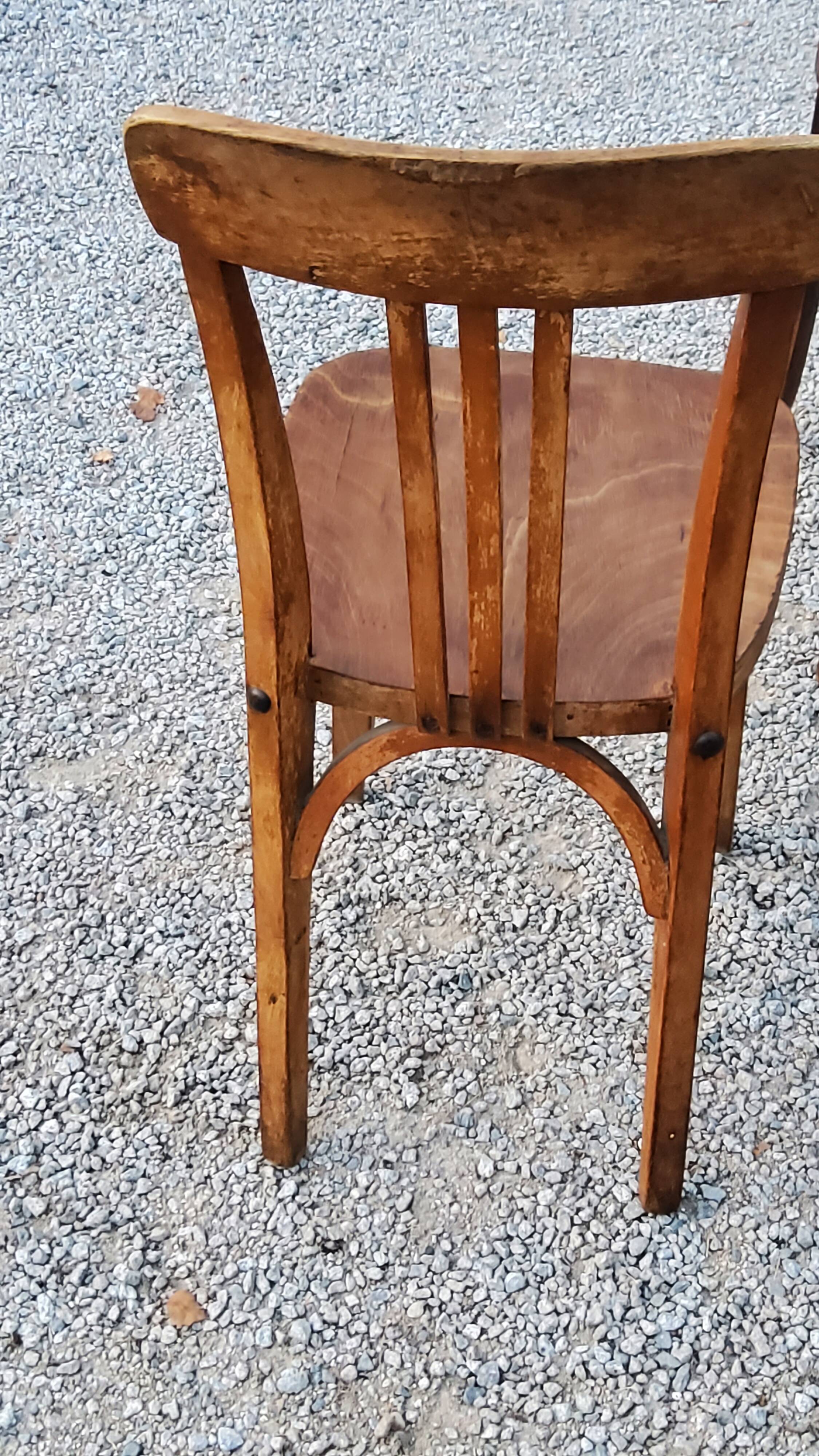 Set of 5 Stella Thonet bistro chairs from the 1950s