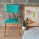 Beech chair compass feet 50s- 60s vinyl - vintage