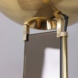Vintage 1980s floor lamp in gold-plated brass and glass, designed by Relux