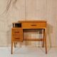 Bureau en bois, pieds compas