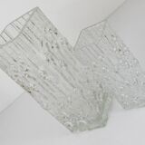 Peill & Putzler Modern Square Op Art Vase in Frosted Glass, Germany, 1970s