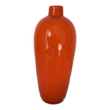 Large Empoli vase in orange glass, vintage 1960s