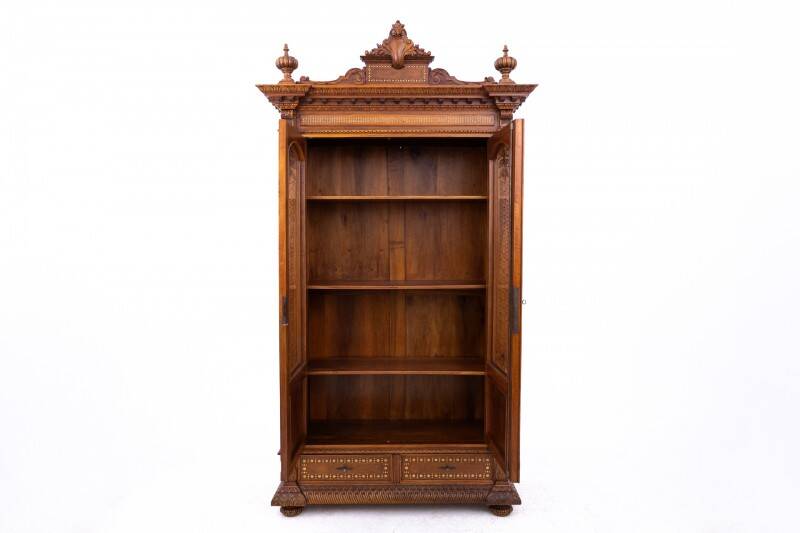 Unique Moorish style bookcase, circa 1870.