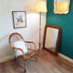 Lampadaire vintage noir et jaune