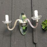 Pair d ' beveled mirrored sconces