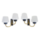 Pair of vintage Maison Arlus wall lights from the 1950s in brass, glass globe.