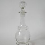 small engraved glass wine carafe early 20th century