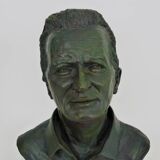 Bust of Marcel Pagnol in patinated terracotta by J.Pignol