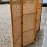 Vintage wicker claustra screen - 1950s