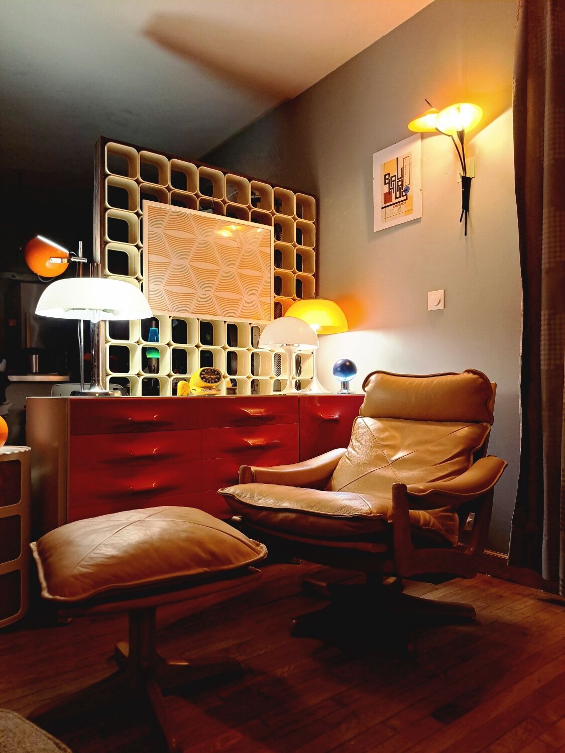 Pairs of armchairs and ottoman by Soda Galvano for Lied Mobler, Norway 1970