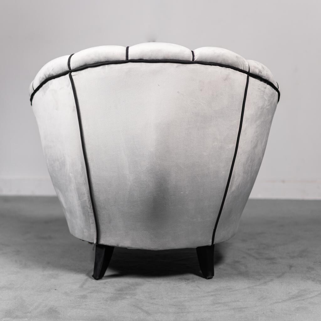 Fauteuil en velours gris 50