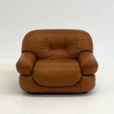 Cognac brown leather Sapporo armchair for Mobil Girgi