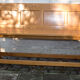 Old wooden bench of courthouse of peace 140 cm wide