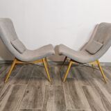 Restored pair of armchairs by Miroslav Navratil