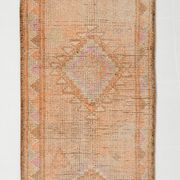 3x13 pale pink & orange turkish runner rug 82x403cm