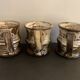 Set of 3 Danish Waldorff cups and 3 saucers in glazed stoneware