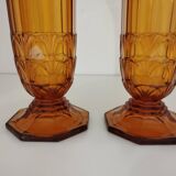 Art Deco vase pair, Val-Saint-Lambert crystal 1930