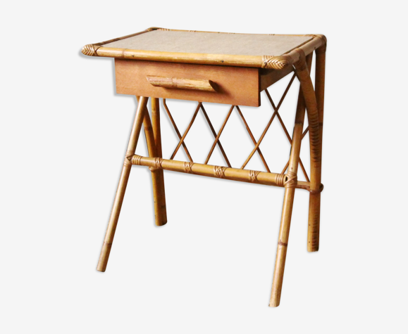 Chevet en rotin vintage