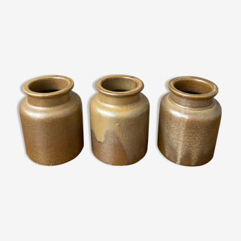 Set de 3 pots en grès émaillé