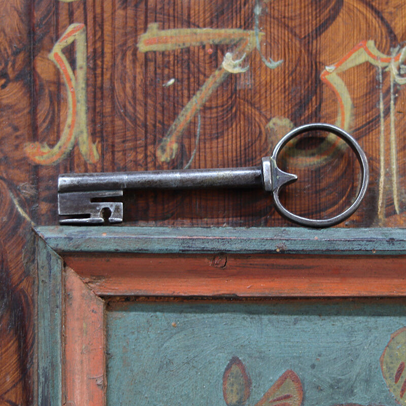 Rustic Farmhouse Folk Art Painted Bridal Wardrobe 1759