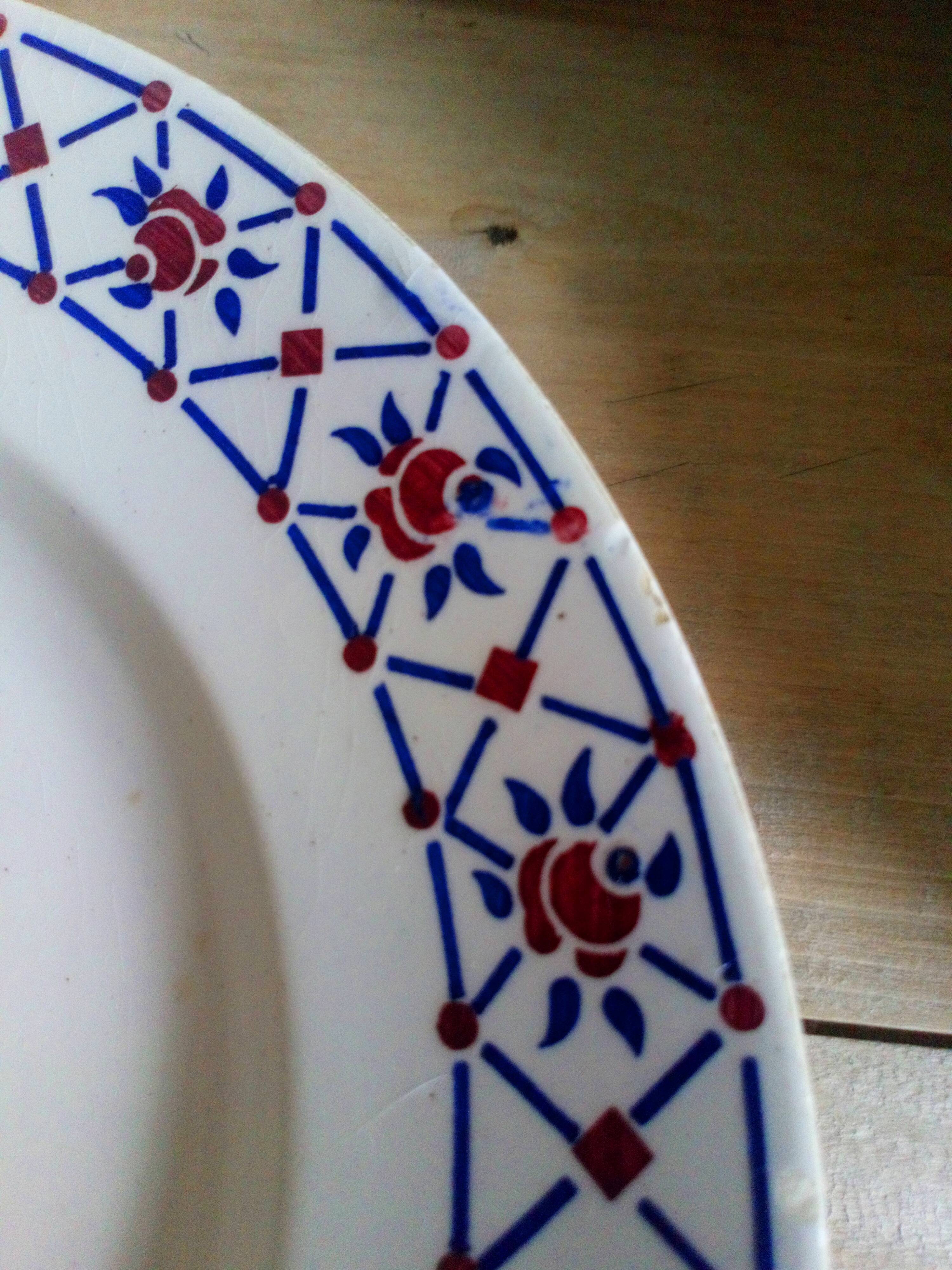 Assorted eight old plates of Badonviller and Mill of Wolves